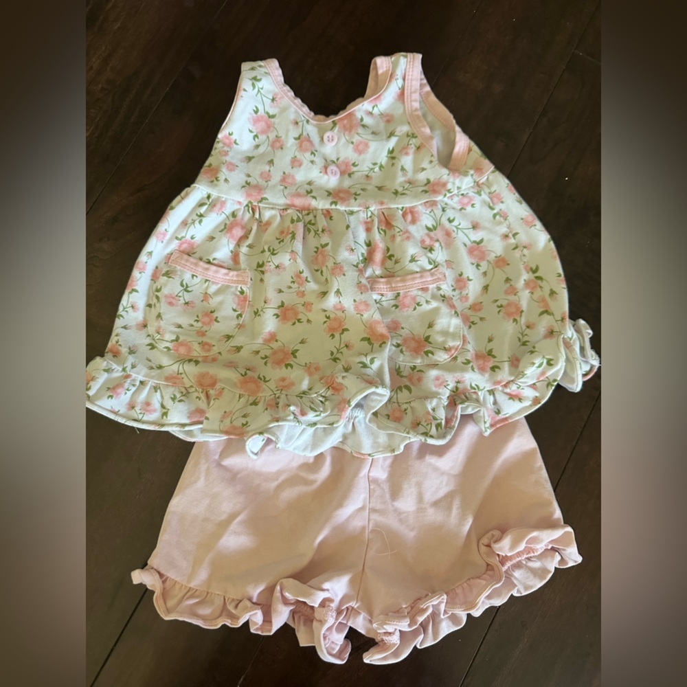 Floral Ruffle Toddler Girl matching set